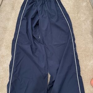 Navy Blue Track Pants with White Piping